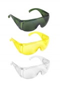 Очки защитные открытого типа с регулируемыми дужками, желтый, зеленый, белый 